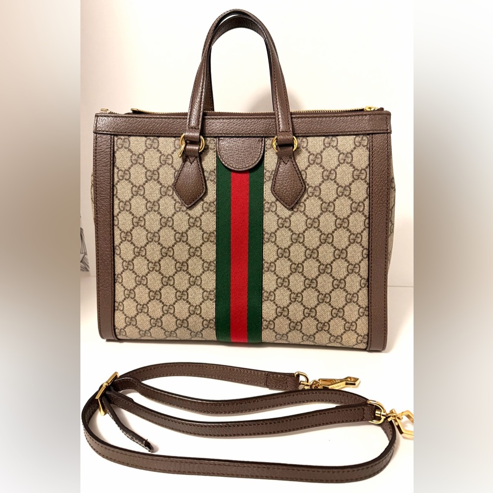 Gucci Monogram Supreme Ophidia Medium Tote – Authenticated – Excellent Condition